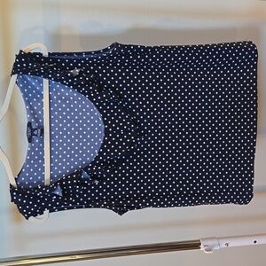 Chaps Polka Dot Sleeveless Top, sz XL